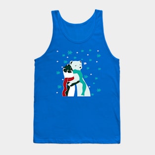 Weasel hugs Christmas in pink Tank Top